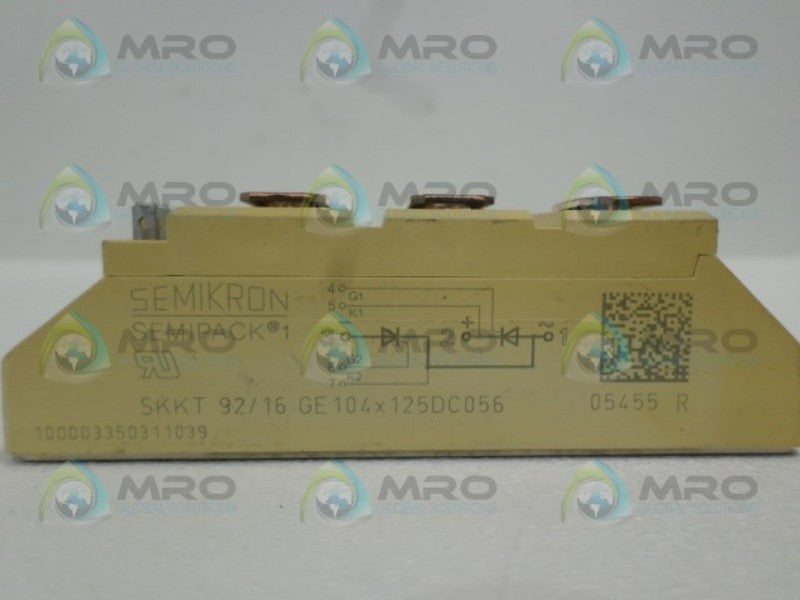 SEMIKRON SKKT92/16GE104X125DC056 POWER BLOCK *USED*