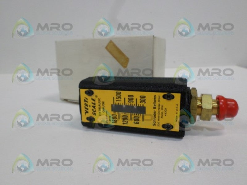 SHRADER BELLOWS 61B-0010 HYDRAULIC GAUGE 300-1800 PSIG NSMP