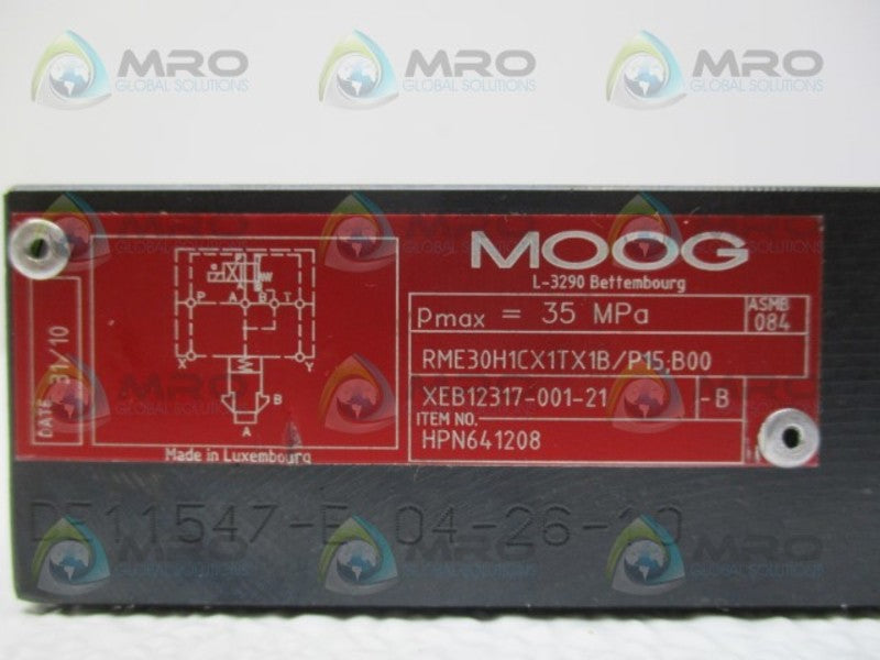 MOOG 641208 XEB12317-001-21 RME30H1CX1TX1B/P15 HYDRAULIC VALVE NSNP