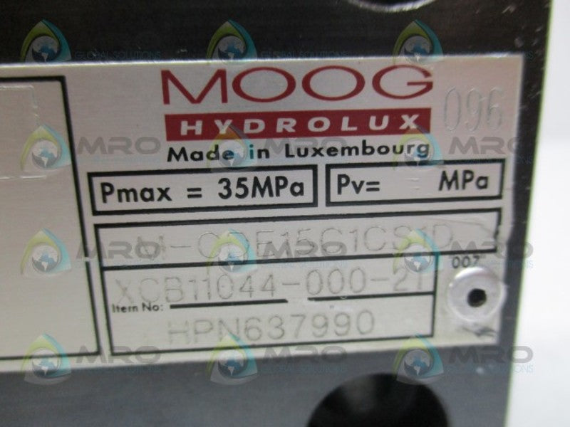 MOOG 637990 XCB11044-000-21 M-CDE15C1CS1D MANIFOLD VALVE NSNP