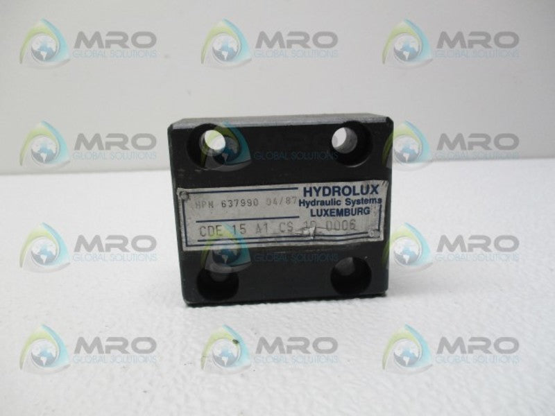 HYDROLUX 637990 CDE15A1CS1D0006 VALVE UNMP