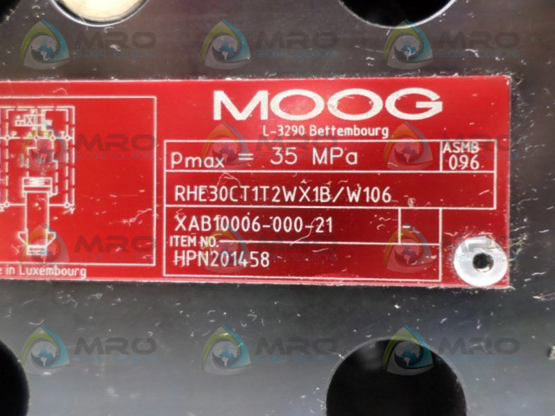 MOOG HPN201458 XAB10006-000-21 RHE30CT1T2WX1B/W106 MANIFOLD VALVE NSNP