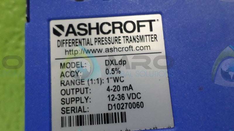 ASHCROFT DXLdp 1"WC NSNP