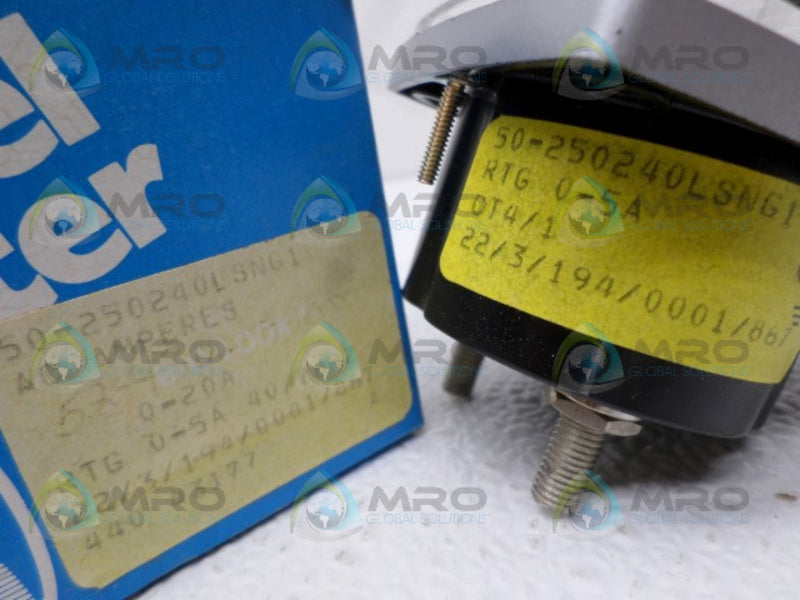 GENERAL ELECTRIC 50-250240LSNG1 PANEL METER 0-20 AC AMPS NSMP