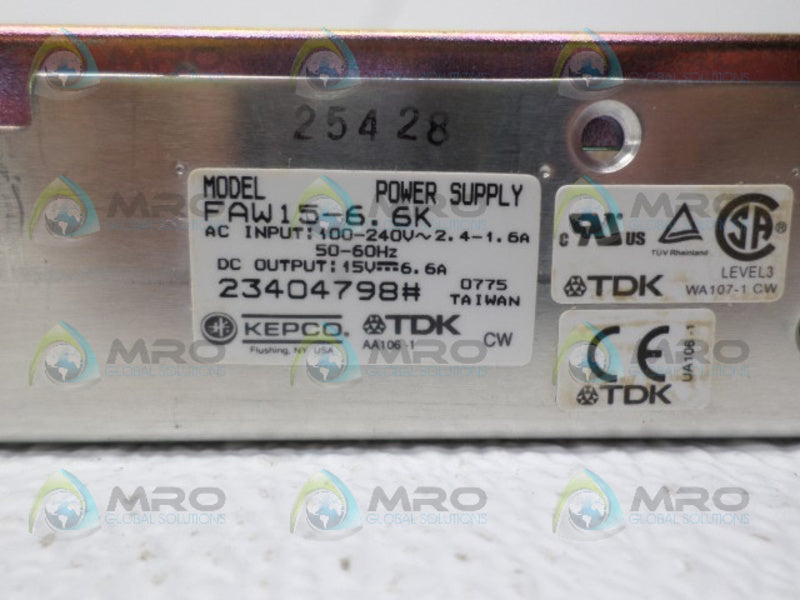 KEPCO TDK FAW15-6.6K POWER SUPPLY NSNP