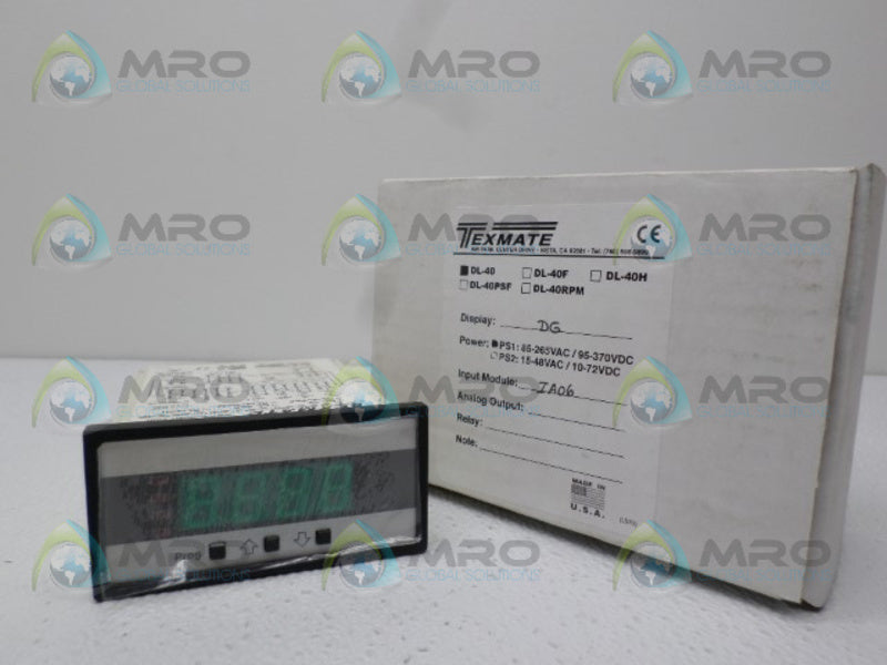 TEXMATE DL-40 DIGITAL PANEL METER NSMP