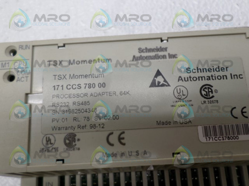 SCHNEIDER TSX MOMENTUM 171CCS78000 PROCESSOR ADAPTER  NSNP