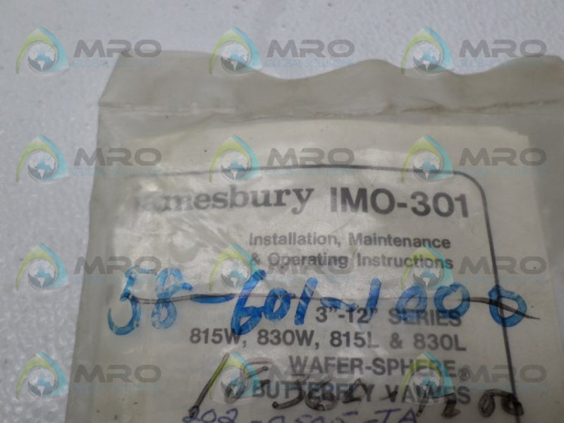 JAMESBURY IMO-301 BUTTERFLY VALVE REPAIR KIT NSMP
