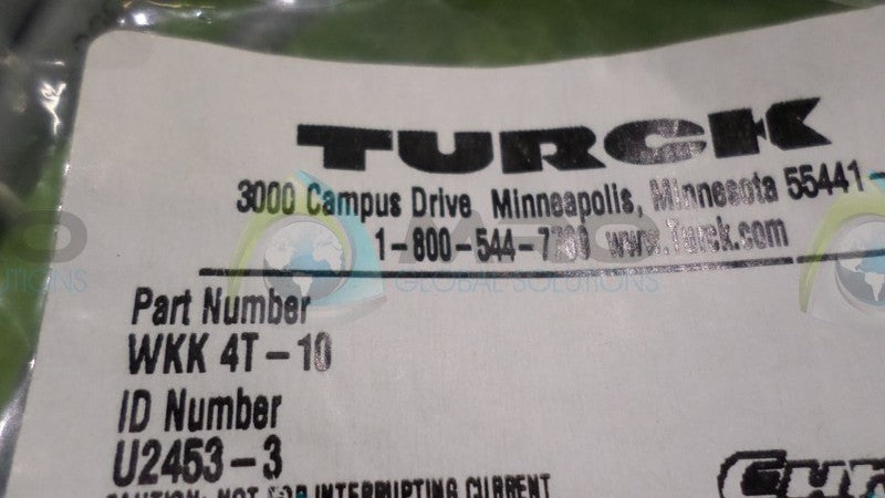 TURCK WKK-4T-10 CONNECTOR NSNP IN BAG