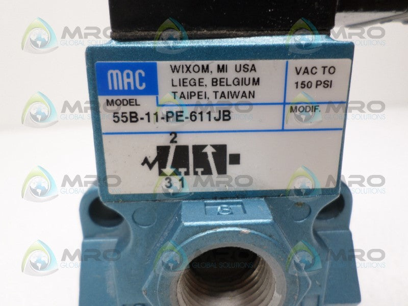 MAC 55B-11-PE-611JB SOLENOID VALVE UNMP