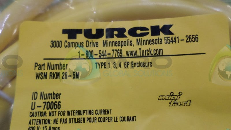 TURCK WSM-RKM-26-5M CONNECTOR NSNP IN BAG
