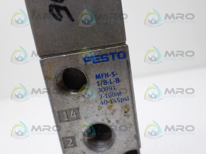 FESTO MFH-5-1/8-L-B SOLENOID VALVE UNMP