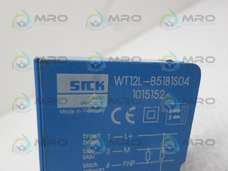 SICK WT12L-B5181S04 PHOTOELECTRIC SENSOR UNMP