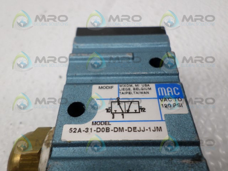 MAC 52A-31-D0B-DM-DEJJ-1JM SOLENOID VALVE UNMP