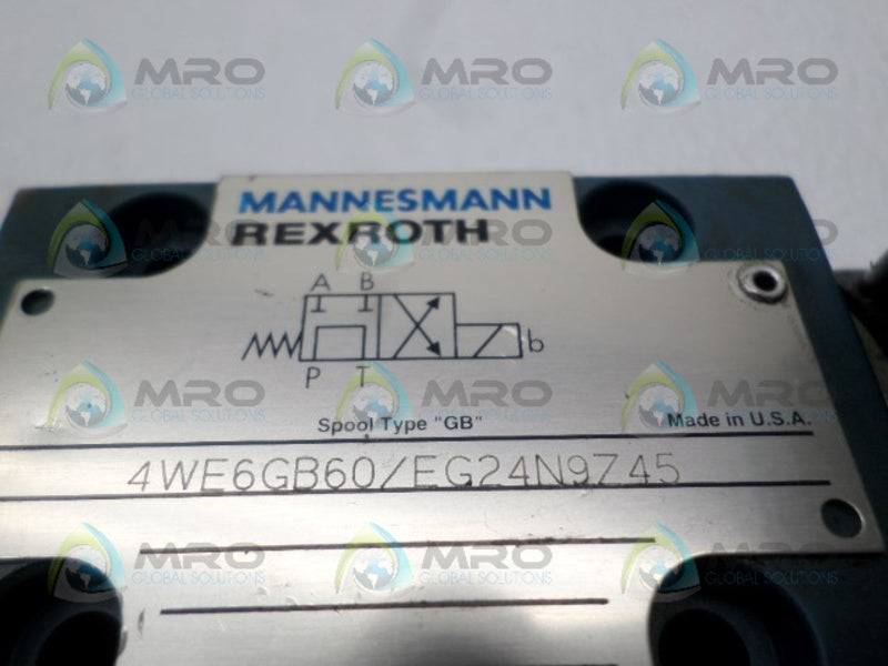 REXROTH 4WE6GB60/EG24N9Z45 DIRECTIONAL SOLENOID VALVE NSNP