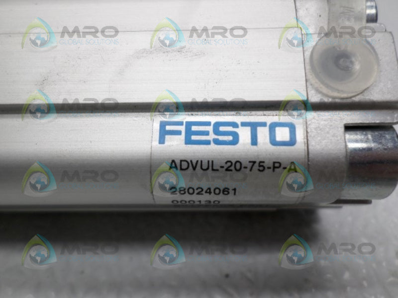 FESTO ADVUL-20-75-P-A PNEUMATIC CYLINDER NSNP