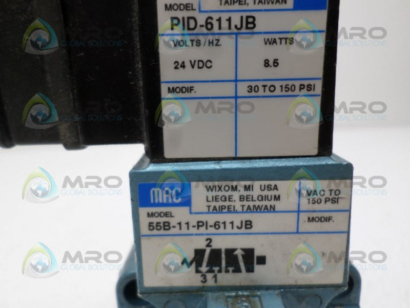MAC 55B-11-PI-611JB SOLENOID VALVE UNMP