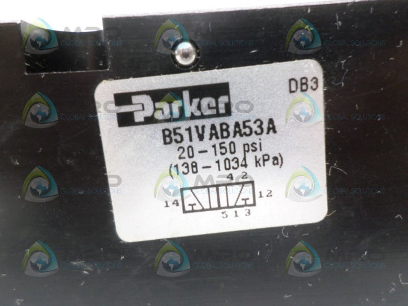 PARKER B51VABA53A SOLENOID VALVE UNMP
