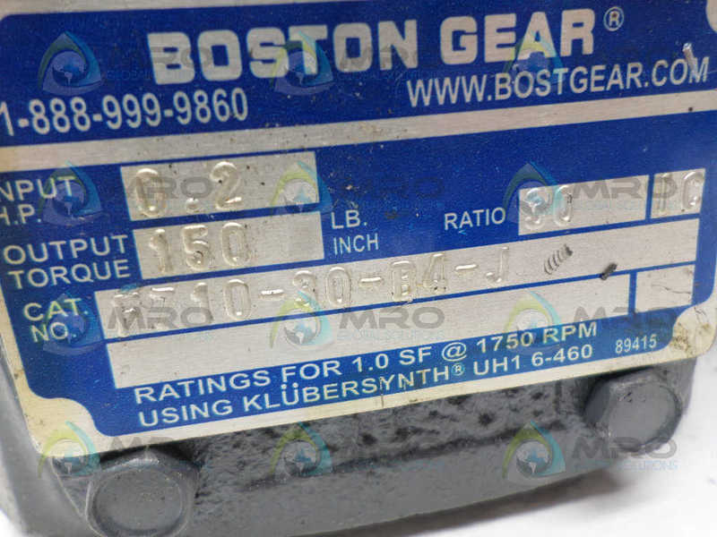 BOSTON GEAR F710-30-B4-J GEAR SPEED REDUCER 0.2 HP 30:1 UNMP