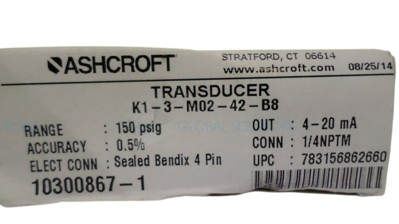 ASHCROFT K1-3-M02-42-B8 TRANSDUCER NSMP