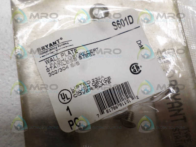 BRYANT S601D WALL PLATE NSMP