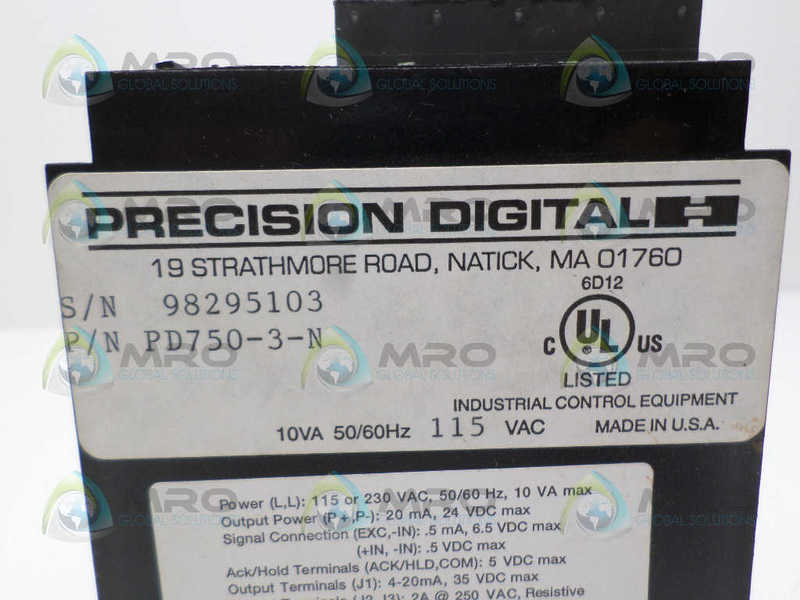 PRECISION CONTROLS PD750-3-N NSNP