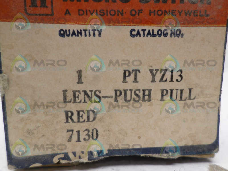 MICRO SWITCH PTYZ13 RED PUSH PULL LENS NSMP
