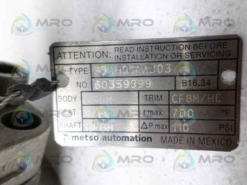 METSO AUTOMATION S3AH01AAJ03 VALVE NSNP