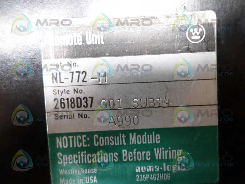 WESTINGHOUSE NL-772-H REMOTE UNIT UNMP