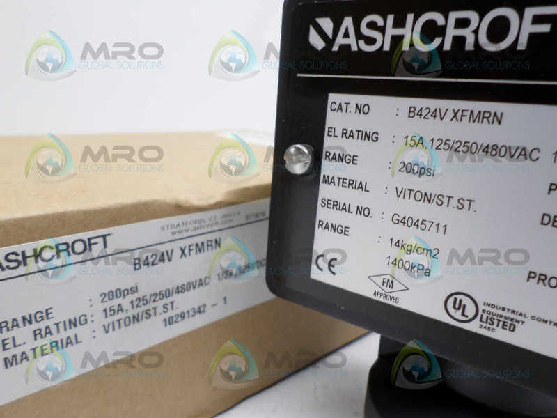 ASHCROFT B424VXFMRN PRESSURE SWITCH 200 PSI NSMP