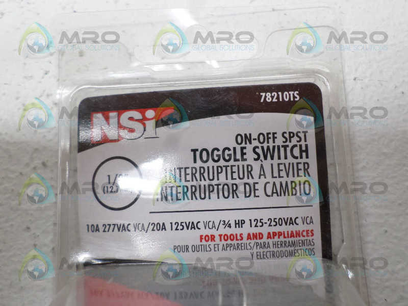 NSI 78210TS TOGGLE SWITCH NSMP