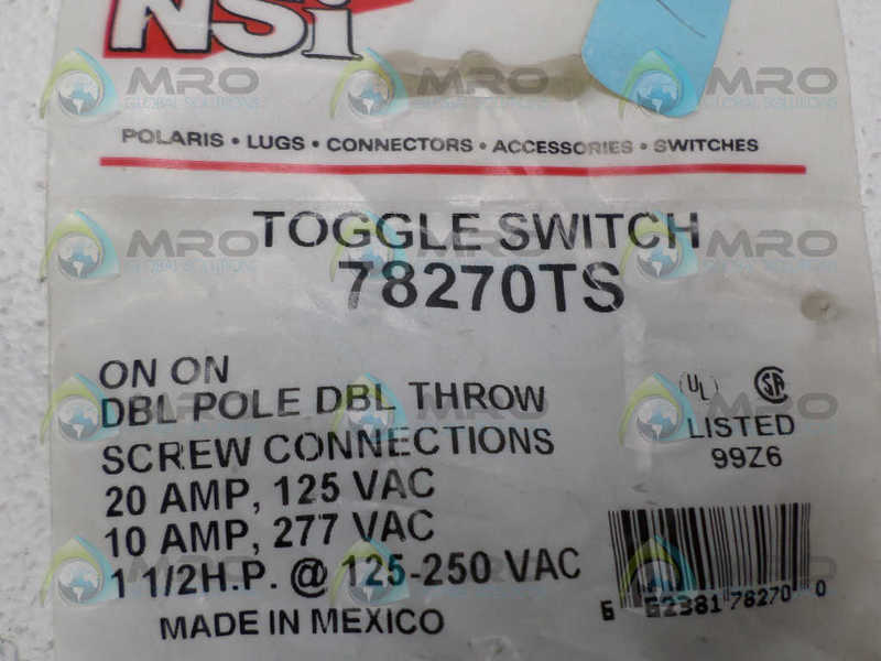 NSI 78270TS TOGGLE SWITCH NSMP