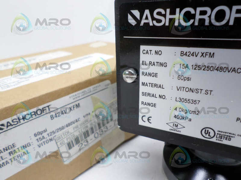 ASHCROFT B424VXFM PRESSURE SWITCH 60 PSI NSMP