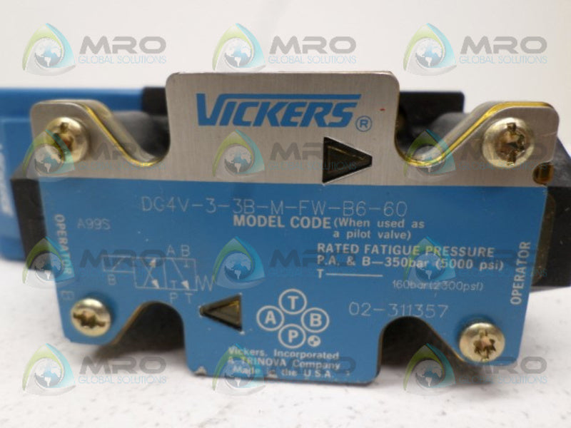 VICKERS DG4V-3-3B-M-FW-B6-60 DIRECTIONAL VALVE NSNP