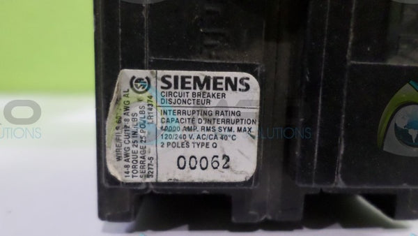 SIEMENS 00062 CIRCUIT BREAKER UNMP