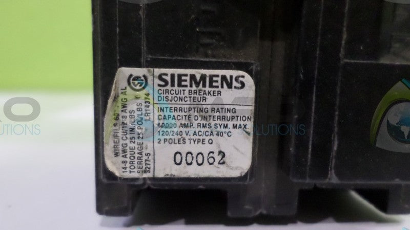 SIEMENS 00062 CIRCUIT BREAKER UNMP