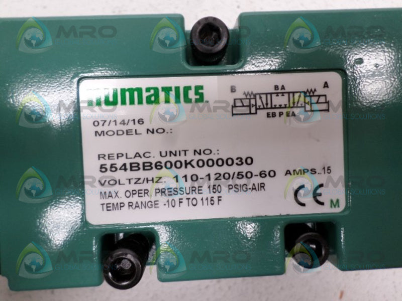NUMATICS 554BB600K000030 SOLENOID VALVE NSNP