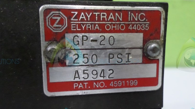 ZAYTRAN INC. GP-20 VALVE NSNP