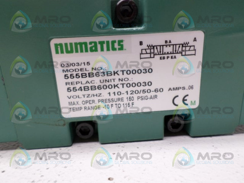 NUMATICS 554BB600KT00030 SOLENOID VALVE WITH BASE NSNP