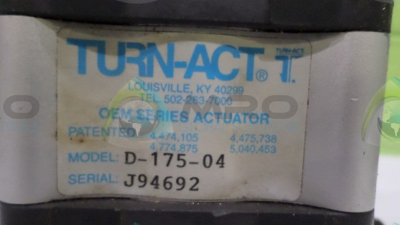 TURN-ACT D-175-04 ACTUATOR UNMP