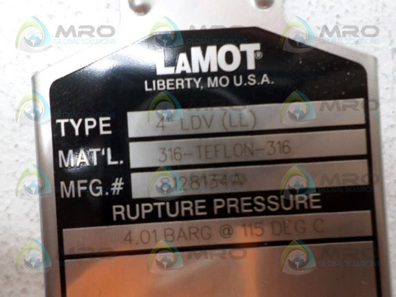 LAMOT 8128134A LDV RUPTURED DISC 4" NSNP