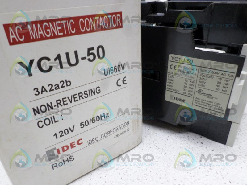 IDEC YC1U-50 AC MAGNETIC CONTACTOR 120V NSMP