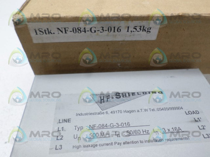 HF SHIELDING NF-084-G-3-016 RFI FILTER NSMP