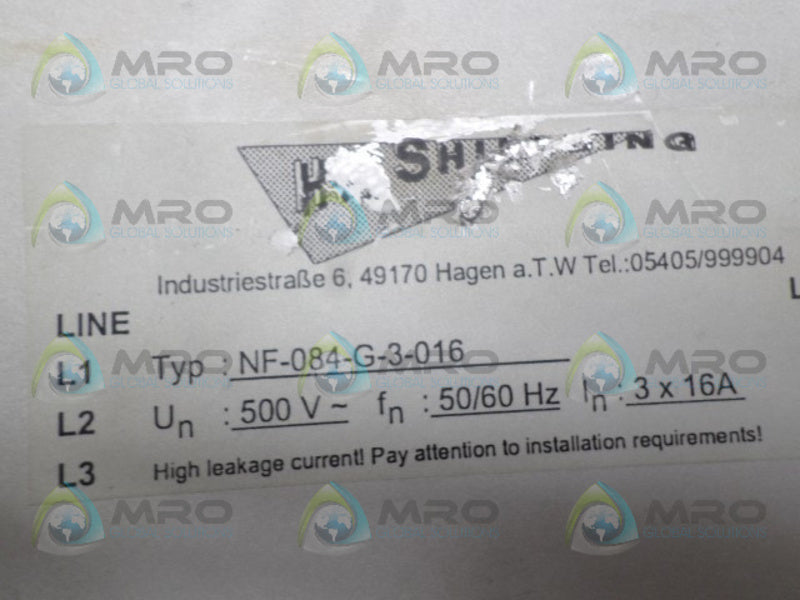 HF SHIELDING NF-084-G-3-016 RFI FILTER NSNP