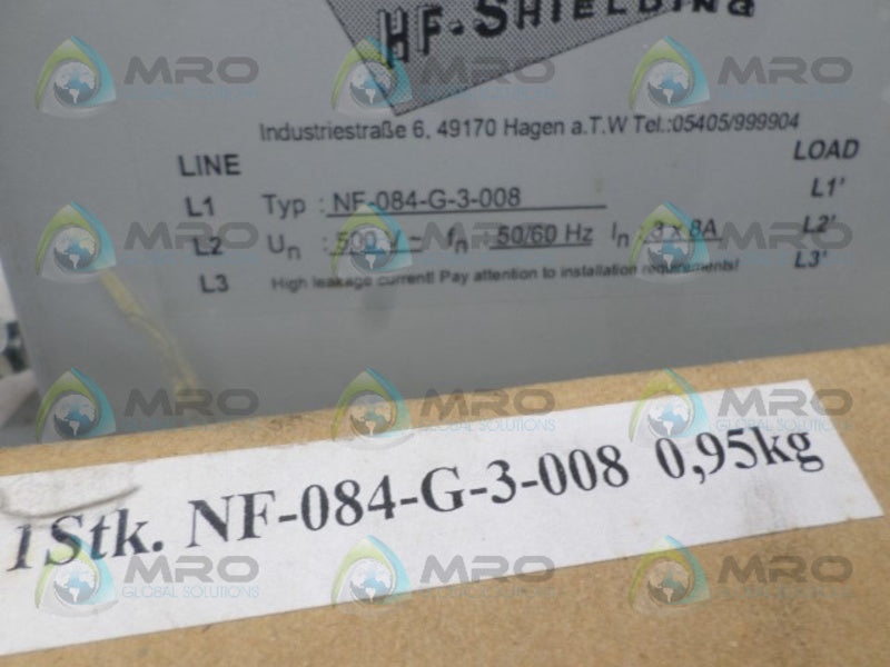 HF SHIELDING NF-084-G-3-008 RFI FILTER NSMP
