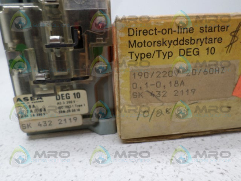 ASEA SK4322119 DEG10 CONTACTOR NSMP