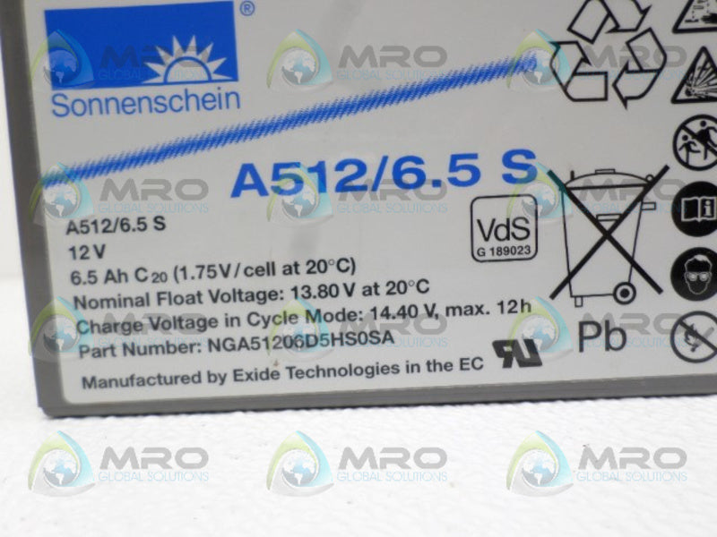 SONNENSCHEIN A512/6.5S NGA51206D5HS0SA REPLACEMENT BATTERY UNMP