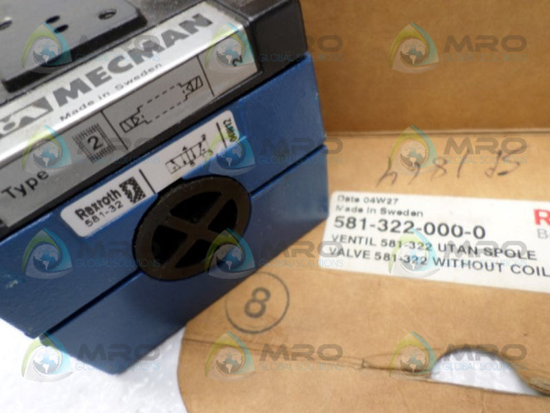 REXROTH 581-322-000-0 SOLENOID VALVE NSMP