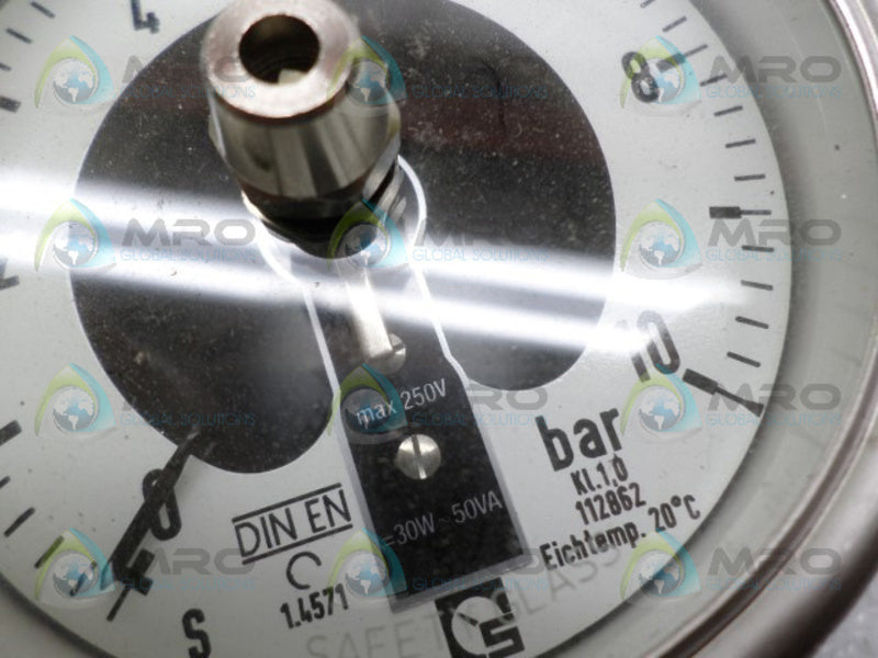 KONTAKT M2 PRESSURE GAUGE 0-10 BAR NSNP