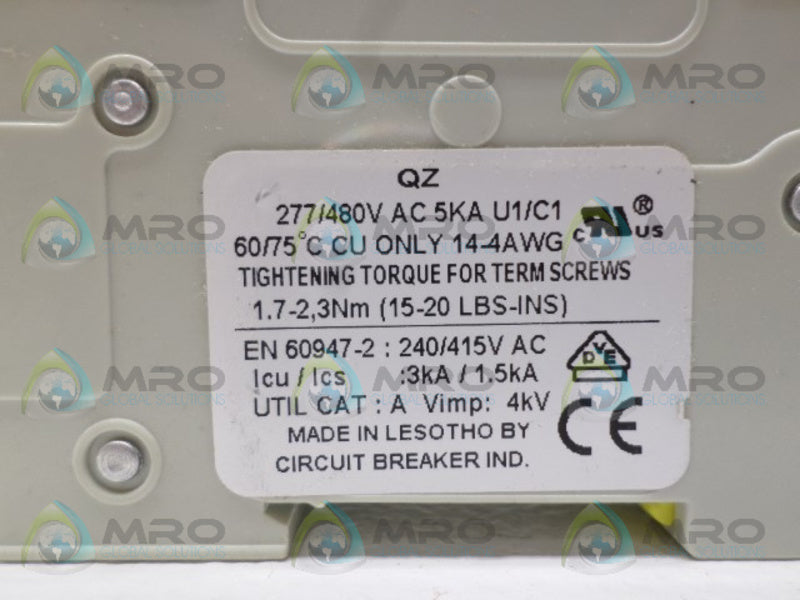 CBI QZD38220 CIRCUIT BREAKER 20A NSNP